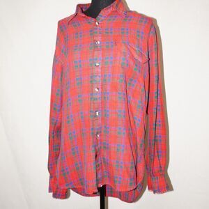 Sears Roebuck Single Needle Tailoring Men's Plaid Button Up Shirt